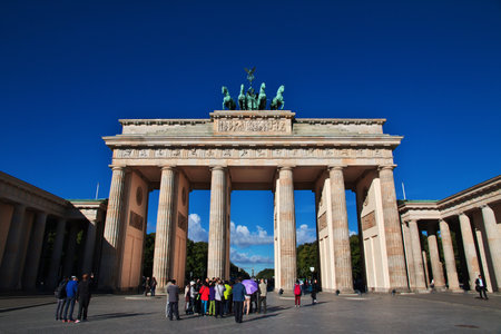 Berlin / Germany - 09 Sep 2015: Brandenburg gates in Berlin, Germanyのeditorial素材