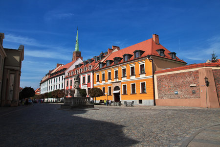 Wroclaw / Poland - 16 Sep 2015: The vintage building in Wroclaw city in Polandのeditorial素材