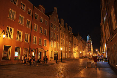 Gdansk / Poland - 17 Sep 2015: The city of Gdansk in Northern Poland at night
