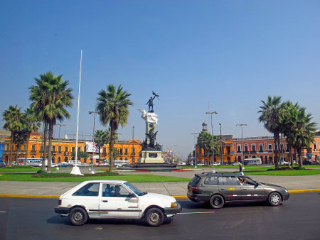Lima / Peru - 30 Apr 2011: The statue in Lima, Peru, South Americaのeditorial素材