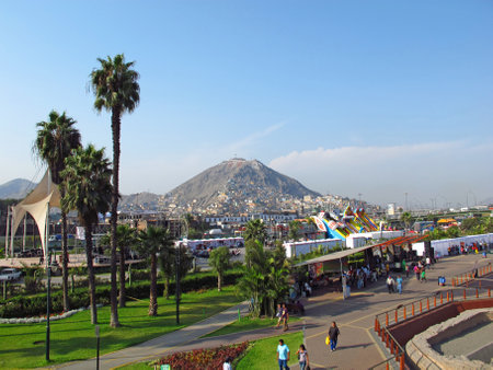 Lima / Peru - 01 May 2011: The view Cerro San Cristobal, the mountain close Lima city, Peru, South Americaのeditorial素材