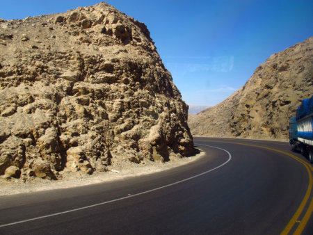 Road in Andes of Peruのeditorial素材