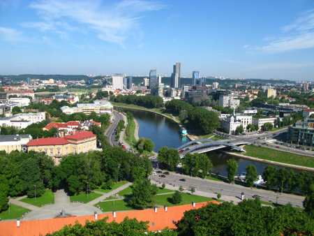 Vilnius / Lithuania - 30 Jul 2010: The view on Vilnius city, Lithuaniaのeditorial素材