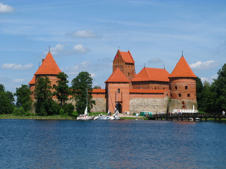 Trakai / Lithuania - 30 Jul 2010: The medieval castle of Trakai, Lithuaniaのeditorial素材