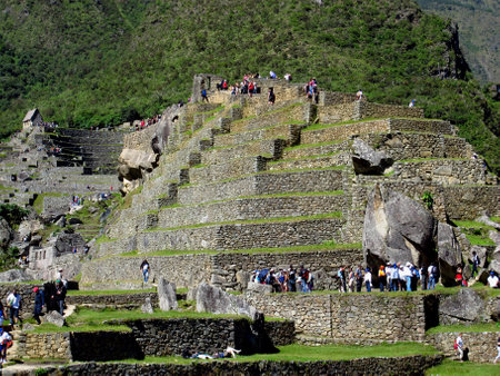 Machu Picchu / Peru - 04 May 2011: Machu Picchu is capital of the Inca Empire in the Andes mountains, Peru, South Americaのeditorial素材