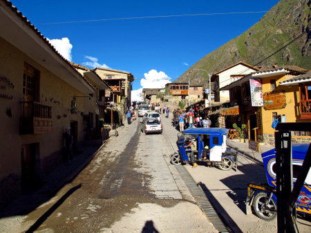 Ollantaytambo / Peru - 04 May 2011: The small village close Inca ruins Ollantaytambo, Peru, South Americaのeditorial素材