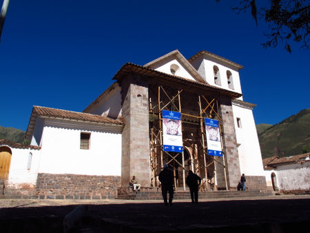 Altiplano / Peru - 06 May 2011: The vintage church in the small city on Altiplano, Peru, South Americaのeditorial素材