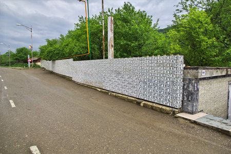 The art on the wall in Stepanakert city in Nagorno - Karabakh, Caucasusのeditorial素材