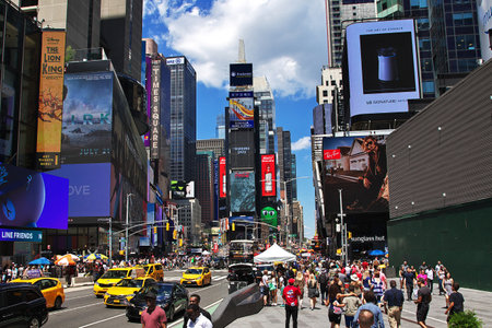 New York / United States - 02 Jul 2017: Times Square on Broadway in New York city, United States