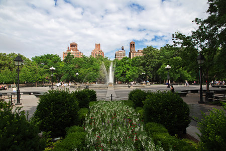 New York / United States - 01 Jul 2017: The fountain in New York city, United Statesのeditorial素材