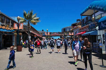 San Francisco / United States - 12 Jul 2017: The marina in San Francisco city, West coast, United Statesのeditorial素材