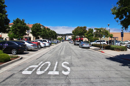 Monterey / United States - 13 Jul 2017: The street in Monterey city, Californiaのeditorial素材