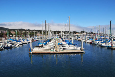 Monterey / United States - 13 Jul 2017: The marina in Monterey city, West coast, United Statesのeditorial素材