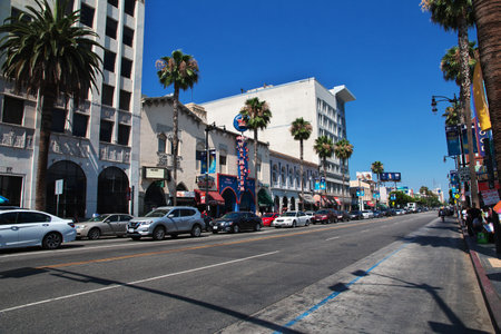 Los Angeles / United States - 15 Jul 2017: Alley of stars in Hollywood, Los Angeles, California, USAのeditorial素材