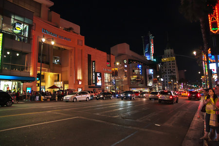 Los Angeles / United States - 15 Jul 2017: Hollywood at night, Los Angeles, California, USAのeditorial素材