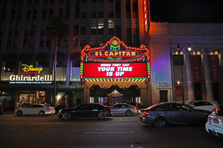 Los Angeles / United States - 15 Jul 2017: Hollywood at night, Los Angeles, California, USAのeditorial素材