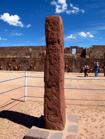 Tiwanaku / Bolivia - 08 May 2011: Tiwanaku ruins in Bolivia, South Americaのeditorial素材
