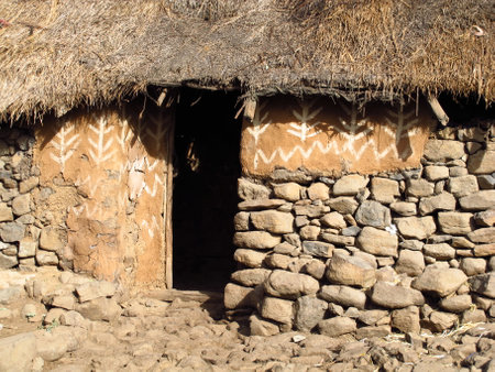 Kombolcha / Ethiopia - 08 Jan 2012: Tribal village in Ethiopia, Africaのeditorial素材