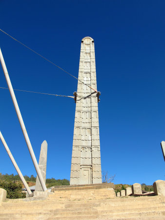 Axum / Ethiopia - 04 Jan 2012: Obelisks in Axum city, Ethiopiaのeditorial素材
