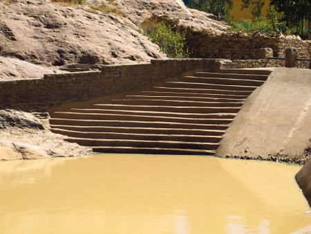 Axum / Ethiopia - 04 Jan 2012: The old pool in Axum city, Ethiopiaのeditorial素材