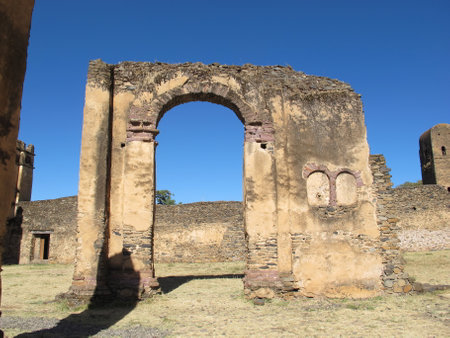 Gondor / Ethiopia - 02 Jan 2012: The castle in Gondor city, Ethiopiaのeditorial素材