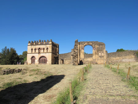 Gondor / Ethiopia - 02 Jan 2012: The castle in Gondor city, Ethiopiaのeditorial素材