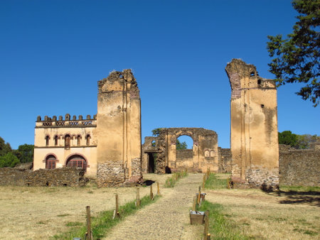 Gondor / Ethiopia - 02 Jan 2012: The castle in Gondor city, Ethiopiaのeditorial素材