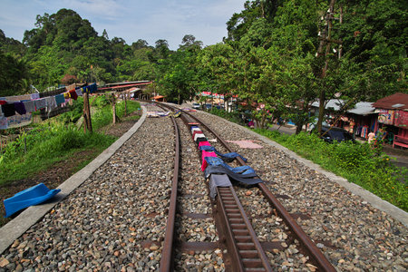 Padang / Indonesia - 30 Jul 2016: The old railway in Village of Indonesiaのeditorial素材