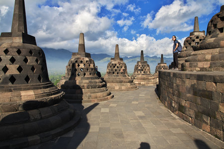 Borobudur / Indonesia - 02 Aug 2016: Borobudur - the great Buddhist temple in Indonesiaのeditorial素材