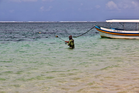 Nusa Dua, Bali / Indonesia - 14 Aug 2016: The beach of Nusa Dua, Bali, Indonesiaのeditorial素材
