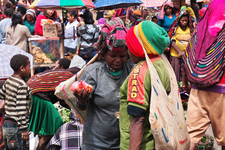 Wamena / Papua, Indonesia - 09 Aug 2016. Local market in Wamena city, Papua