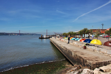 Lisbon / Portugal - 10 May 2015: The embankmentin Lisbon city, Portugalのeditorial素材