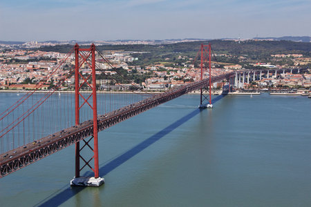 Lisbon / Portugal - 10 May 2015: 25th of April Bridge, Lisbon, Portugal