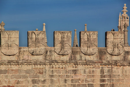 Belem, Lisbon / Portugal - 10 May 2015: Santa Maria de Belem - The tower of Belem, Portugalのeditorial素材