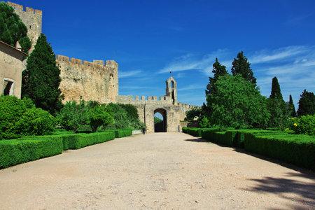 Tomar / Portugal - 15 May 2015: Tomar castle of Templar knights, Portugalのeditorial素材