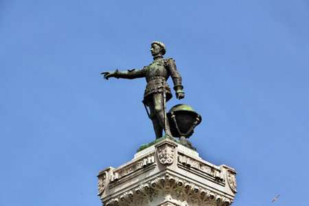 Porto / Portugal - 12 May 2015: Statue of Prince Henry the Navigator in Porto city, Portugalのeditorial素材