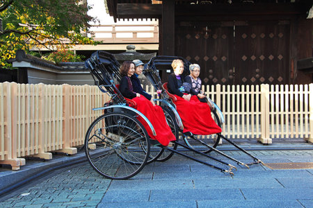 Kyoto / Japan - 08 Nov 2013: Tourists in Gion district in Kyoto, Japanのeditorial素材