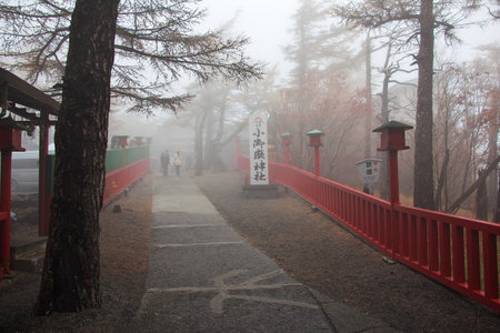 Fuji / Japan - 04 Nov 2013: The village in fog. Fuji, Japanのeditorial素材