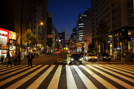 Osaka / Japan - 08 Nov 2013: The downtown of Osaka at night, Japanのeditorial素材