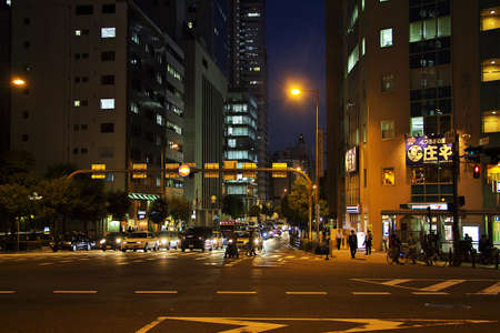 Osaka / Japan - 08 Nov 2013: The downtown of Osaka at night, Japanのeditorial素材