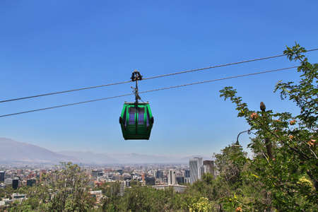Santiago, Chile - 24 Dec 2019: Telepherique, the cable way on San Cristobal Hill, Santiago, Chileのeditorial素材