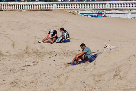 Vina del Mar, Chile - 30 Dec 2019: The beach of Vina del Mar, Chileのeditorial素材