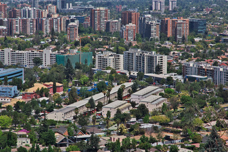 The panoramic view of Santiago city, Chileのeditorial素材