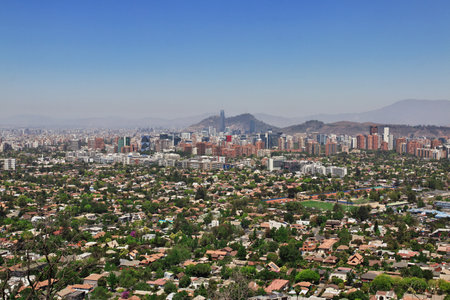 The panoramic view of Santiago city, Chileのeditorial素材
