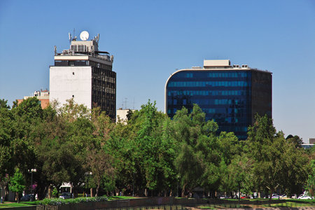 The skyscraper in the center of Santiago, Chileのeditorial素材