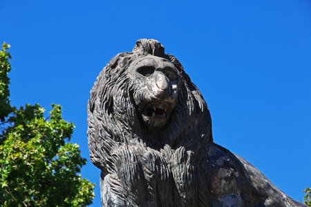 The statue in the center of Santiago, Chileのeditorial素材