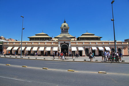 Santiago, Chile - 24 Dec 2019: Mercado Central, Central market in Santiago, Chileのeditorial素材