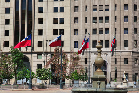 The national flag in Santiago de Chileのeditorial素材