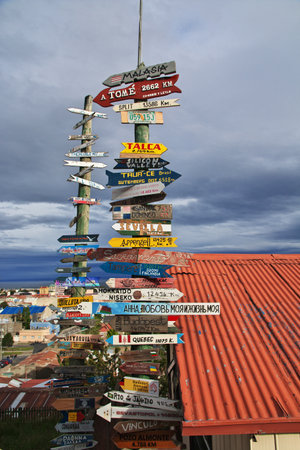 Punta Arenas, Patagonia, Chile - 21 Dec 2019. The art in Punta Arenas, Patagonia, Chileのeditorial素材