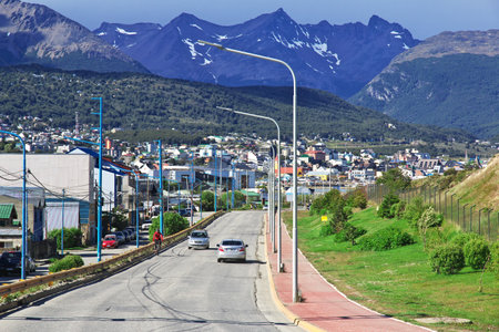 Ushuaia, Argentina - 22 Dec 2019. Ushuaia city on Tierra del Fuego, Argentinaのeditorial素材